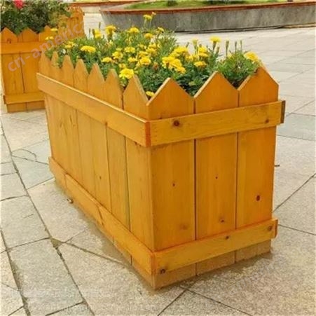 德晟定制塑木花箱 长方形实木花池 防腐木种植木箱