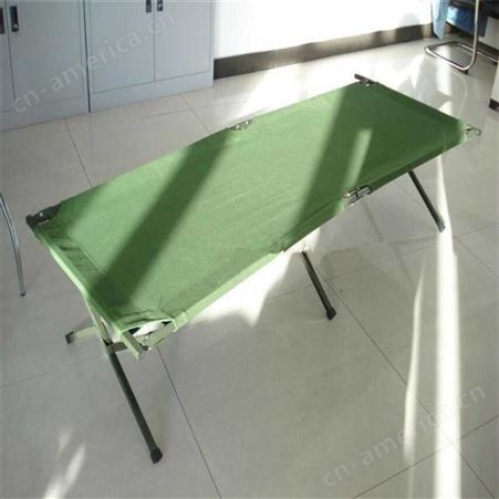 户外训练作业折叠床 绿色钢塑两折床  多工能吹塑折叠床