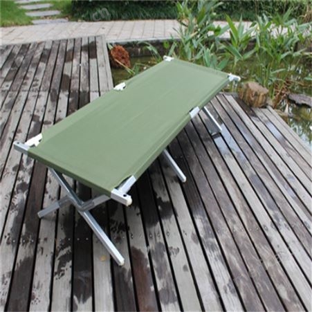程塑料两折折叠床 钢塑两折床 便携式户外折叠床
