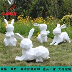 定制不锈钢鹿雕塑户外园林景观切面兔子商场美陈创意卡通动物摆件