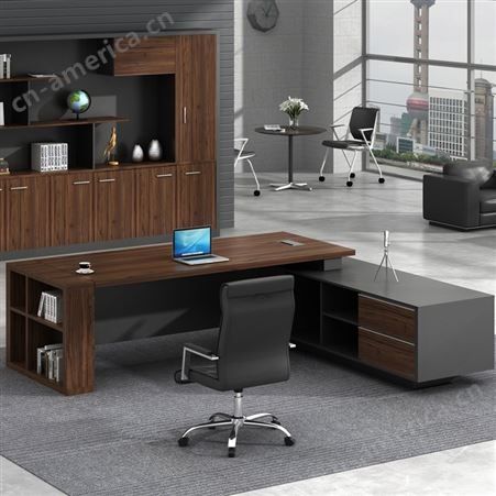 办公桌简约现代 大班台总裁桌 经理桌 单人 办公桌椅组合 可定制