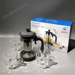 清雅泡茶壶五件套 玻璃花茶壶 功夫茶具套装 耐热玻璃水具 礼盒装