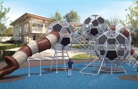 大型室外太空足球系列儿童滑梯游乐设施体能组合