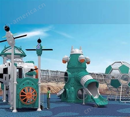大型室外太空足球系列儿童滑梯游乐设施体能组合