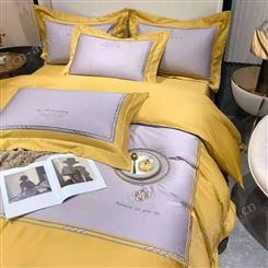 家居家纺 粉色，黄色系美容床罩四件套 轻奢软装纯棉枕头套