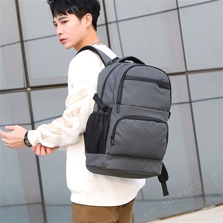 跨境新款男士商务电脑包时尚休闲高学生双肩背包可印logo通勤背包