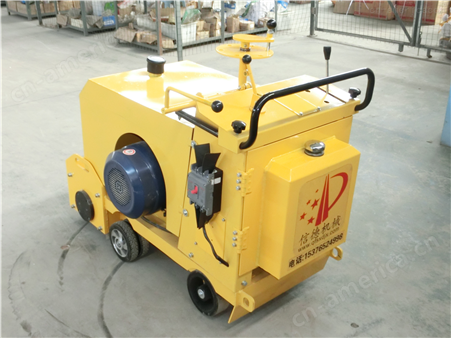 选用手扶式电动液压小型铣刨机用于沥青混泥土路面一体拉毛机