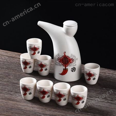 日式酒具 日式陶瓷酒具套装仿古陶瓷清酒壶 白酒杯